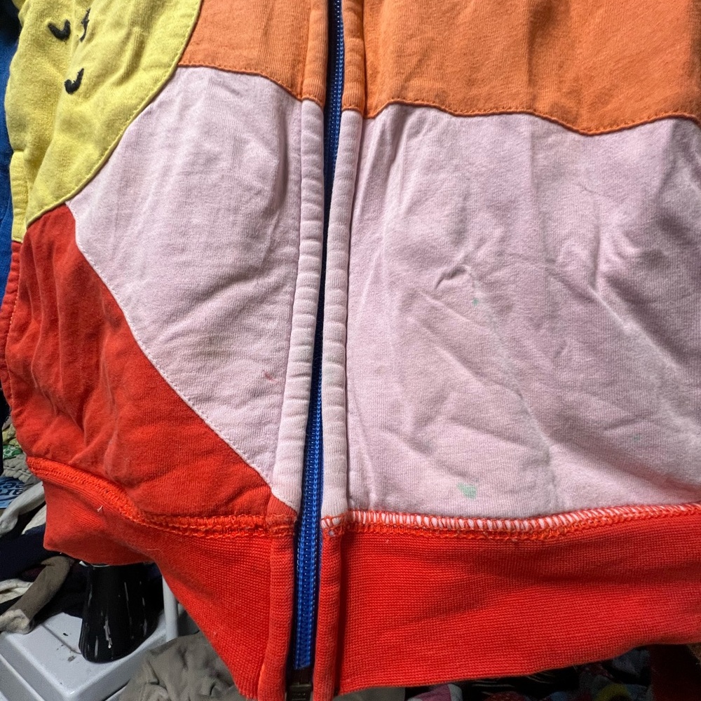 Sz8 Hanna Andersson Colorful Patchwork Hoodie Play Condition - Picture 2 of 9